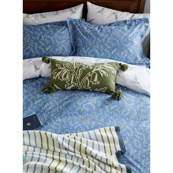 JOULES Springtime Bluebell Floral Rectangular Scatter Cushion With